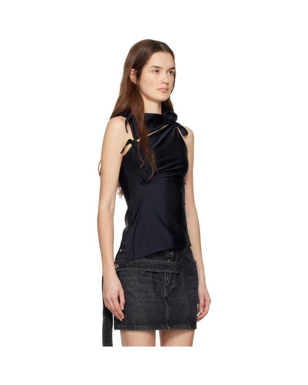 Coperni Black Flower Top