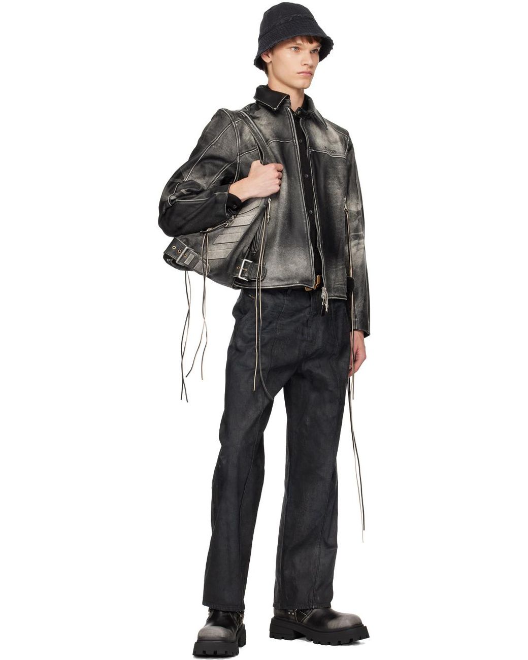 Eytys Ssense Exclusive Flux Leather Jacket in Black for Men