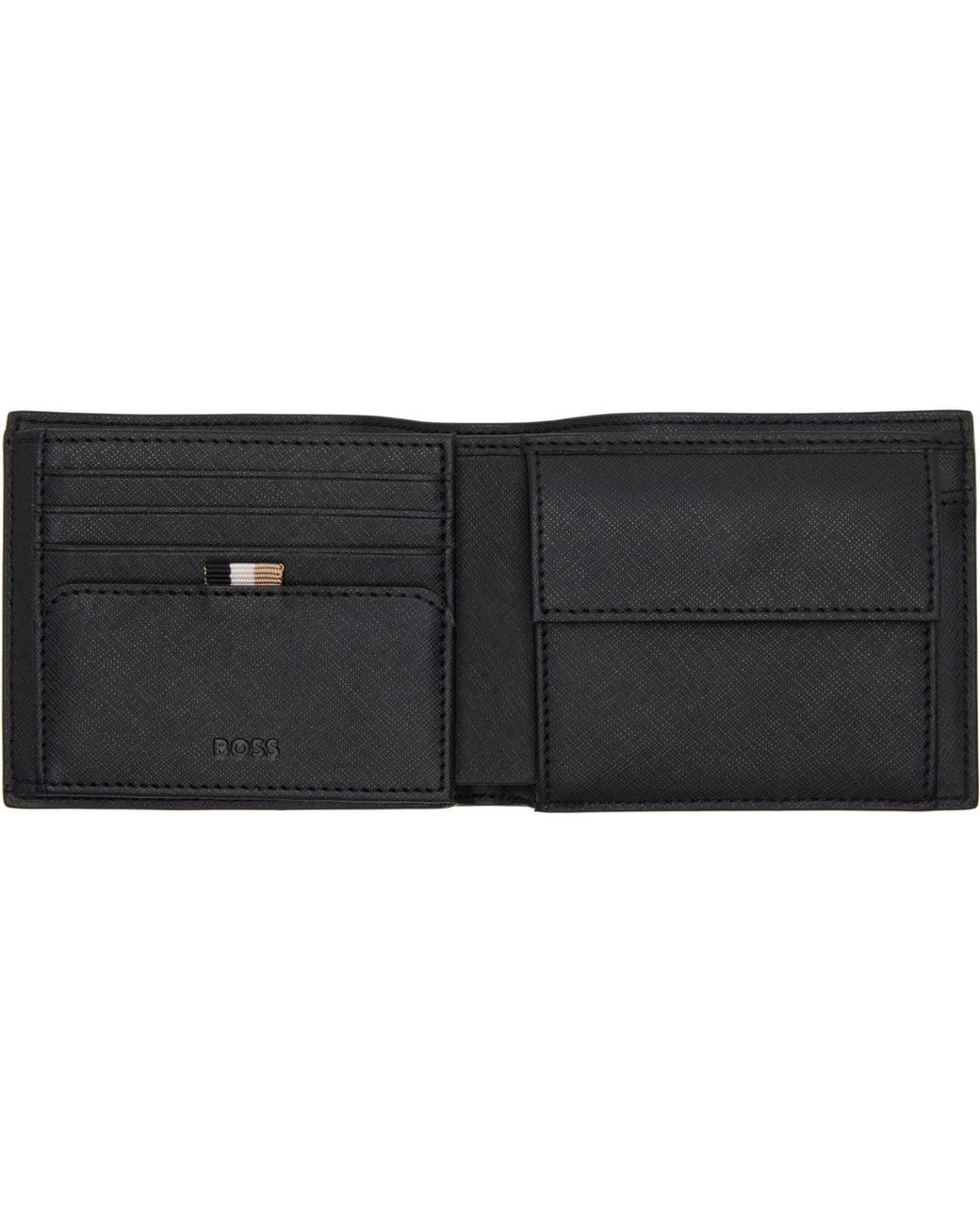 Boss Black Saffiano Trifold Wallet for men