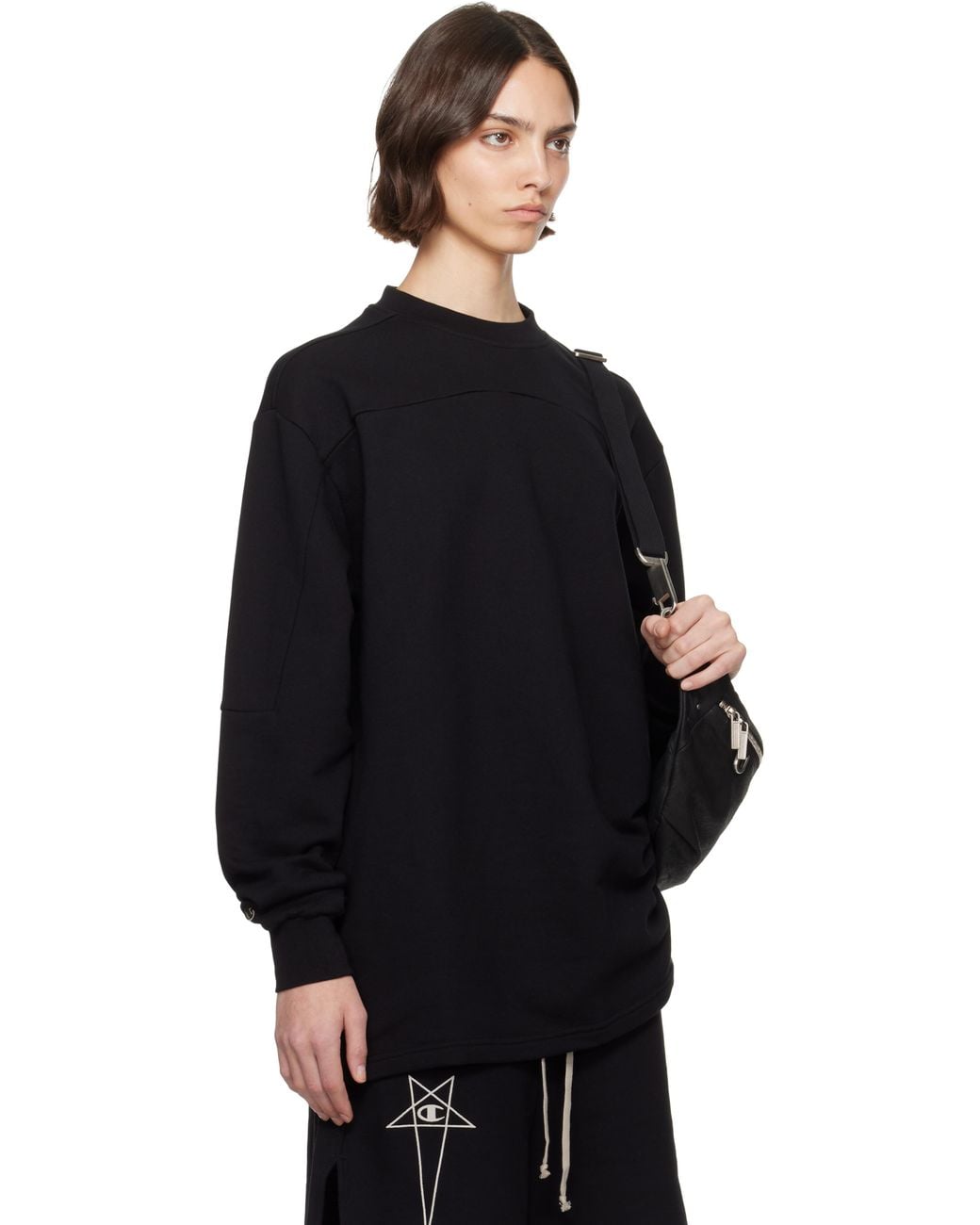Rick Owens Blue Champion Edition Girdered Sweatshirt