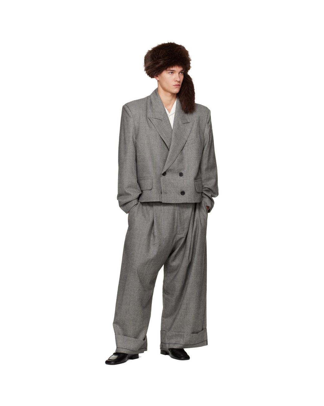 VAQUERA Gray Slouchy Blazer for men