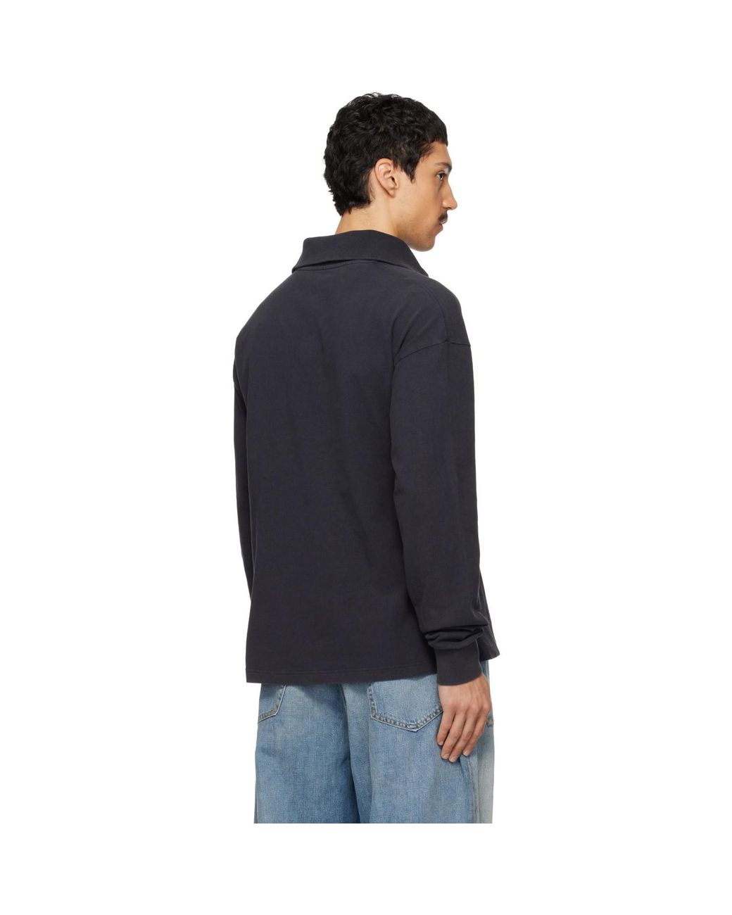 Acne Blue Half-Zip Logo Track Jacket for men