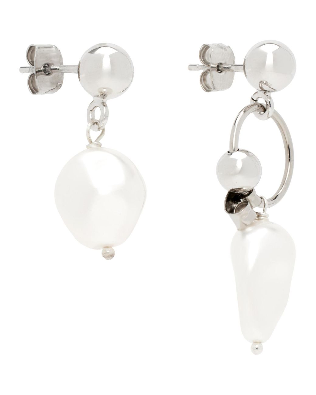 Justine Clenquet White Richie Earrings for men