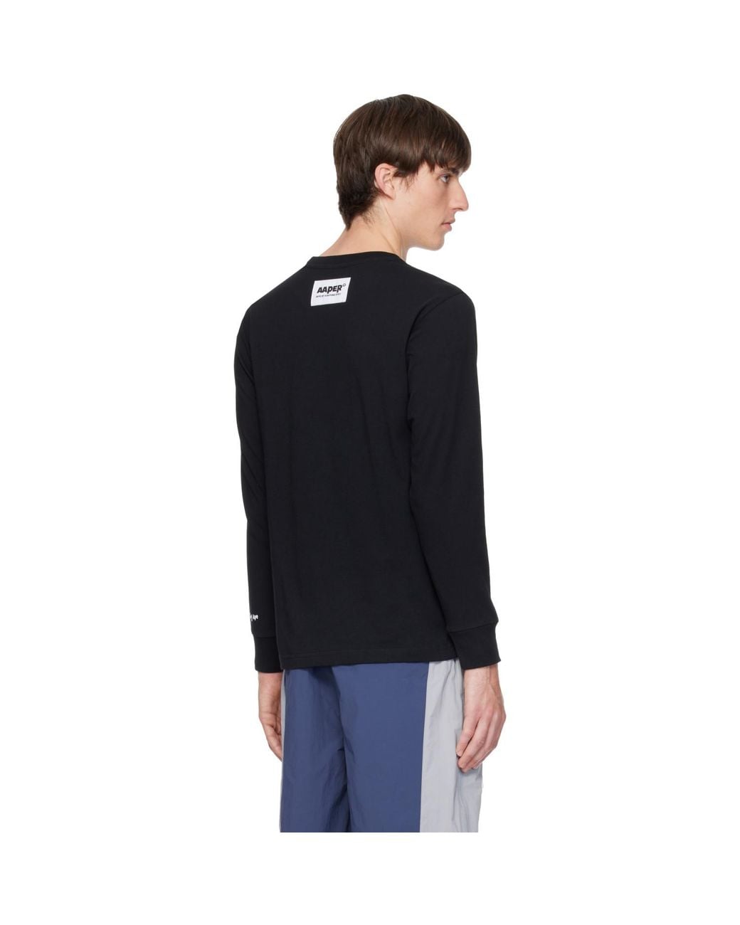 Aape By A Bathing Ape Black 'Aaper' Long Sleeve T-Shirt for men
