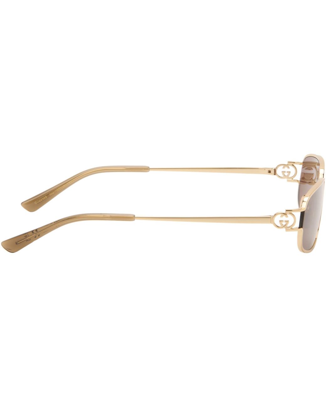 Gucci Brown Rectangular-Frame Sunglasses