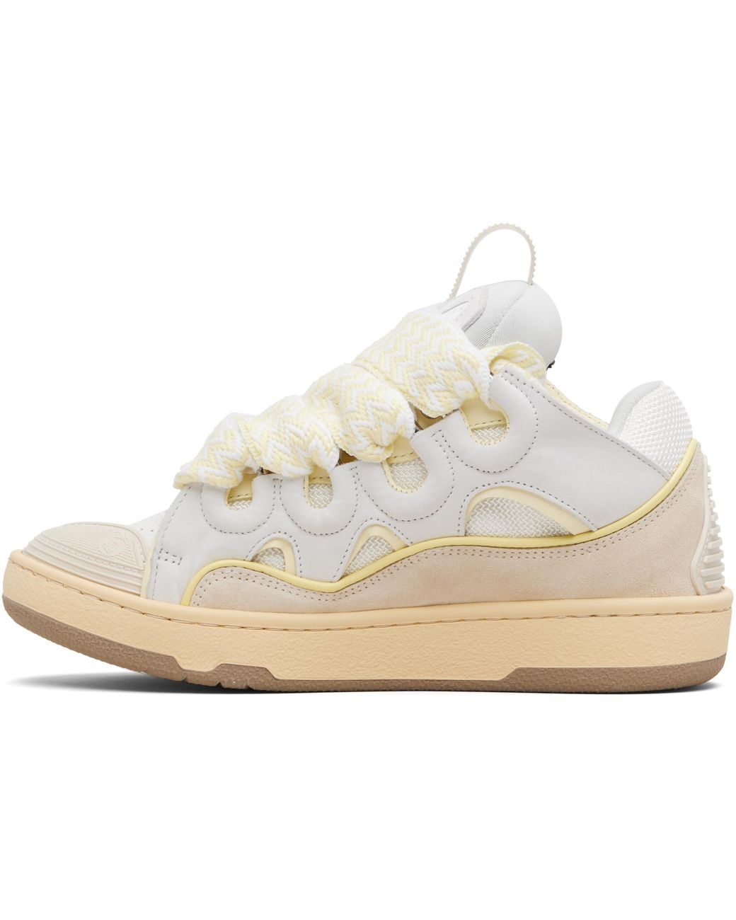 Lanvin Black Off- & Curb Leather Sneakers
