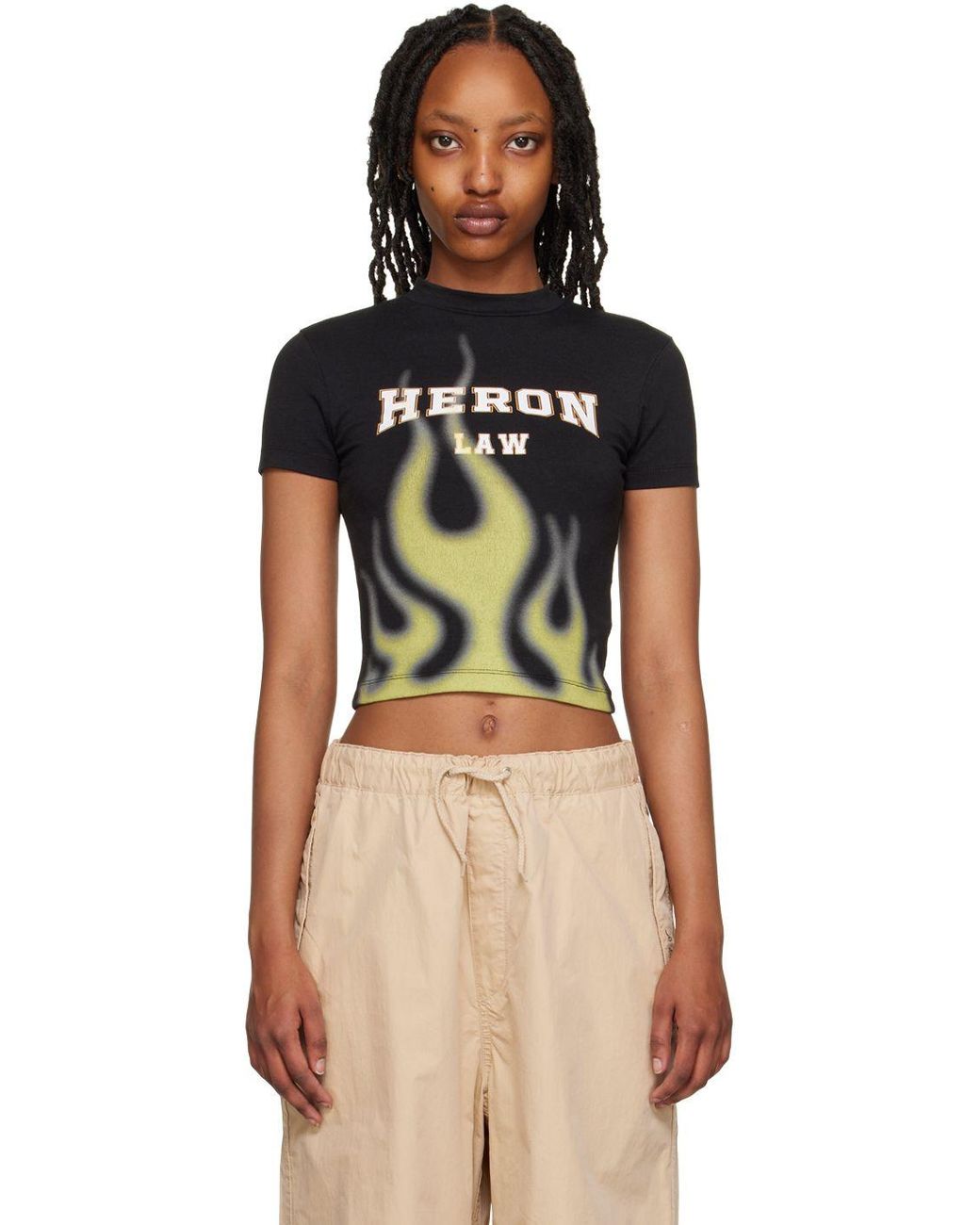 Heron Preston Black 'law Flames' Baby T-shirt | Lyst