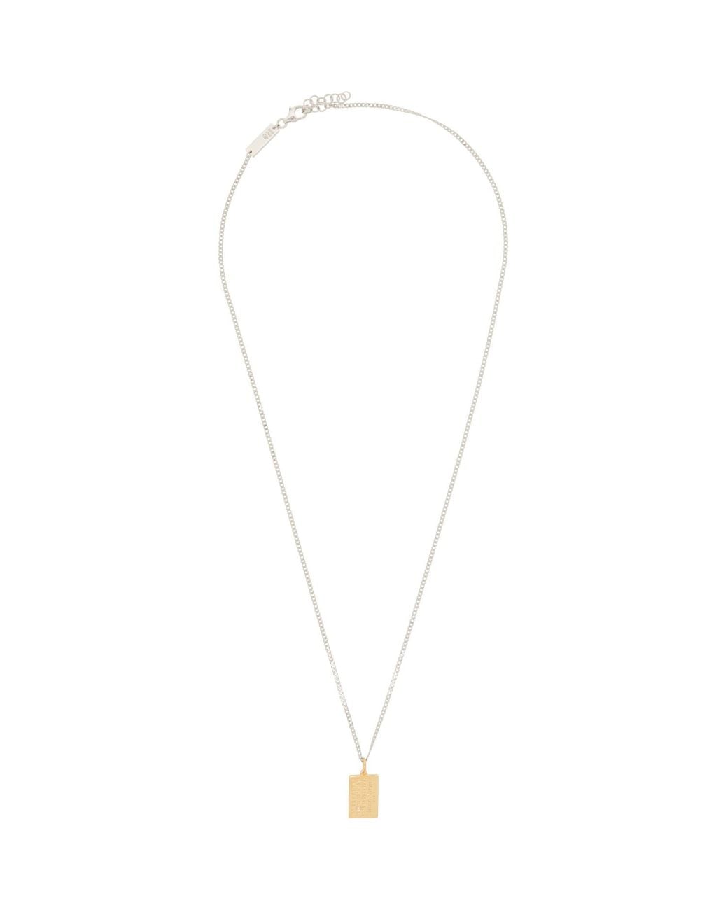 Maison Margiela Metallic Numeric Diamond Pendant Necklace for men