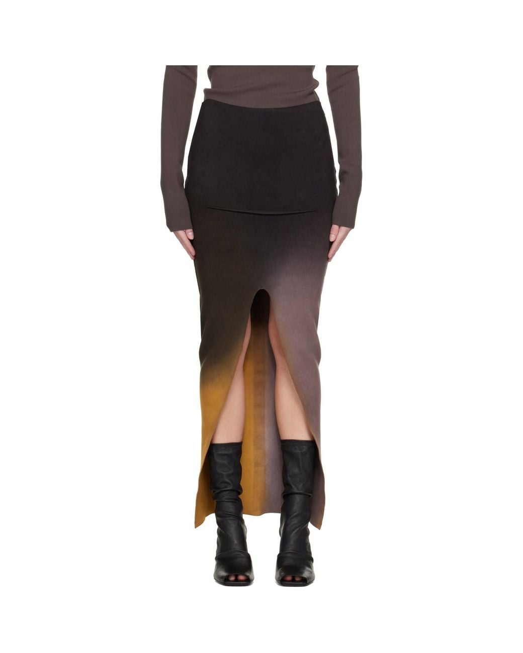 Rick Owens Black Tower Ankle Maxi Skirt