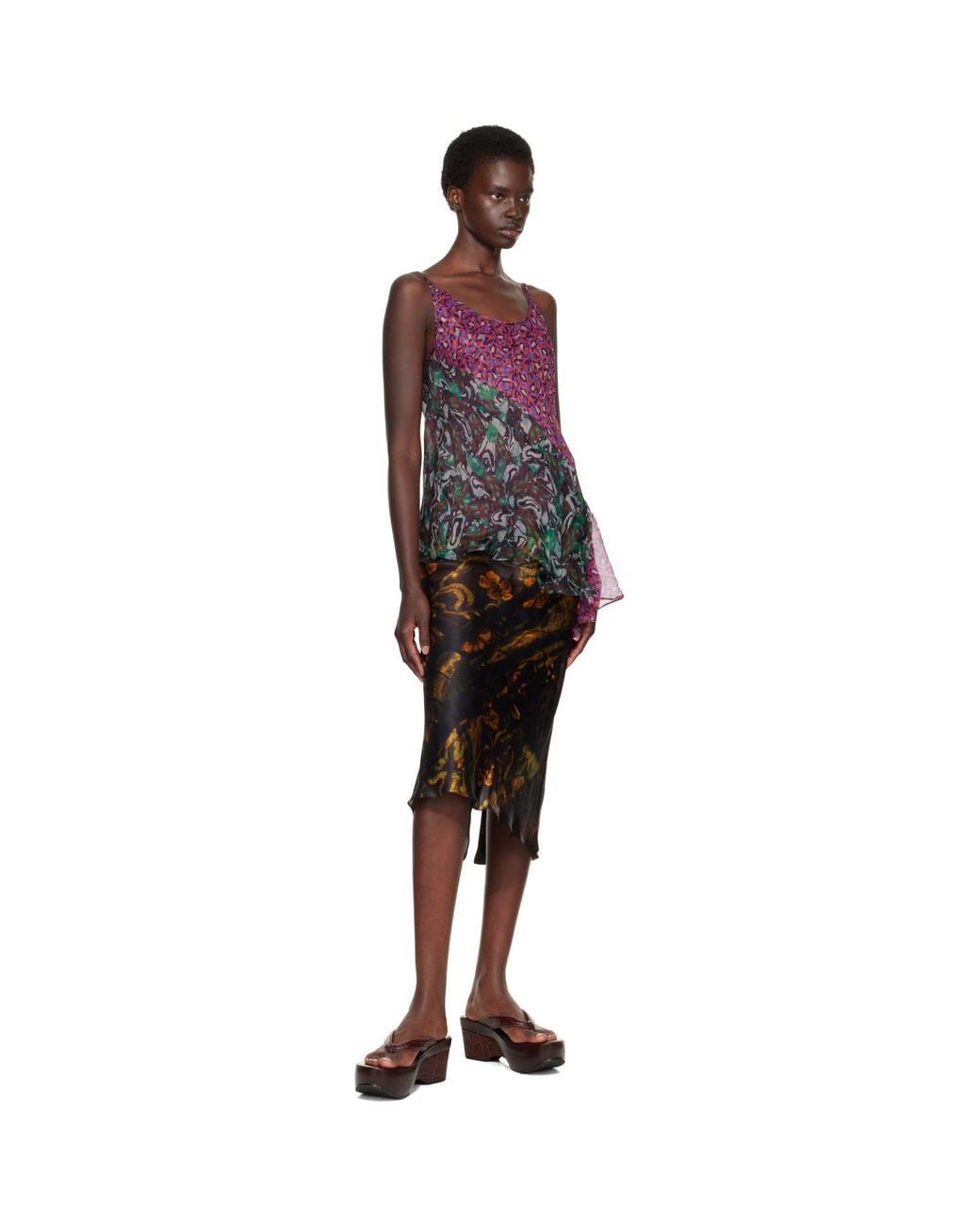 Dries Van Noten Red Silk Top