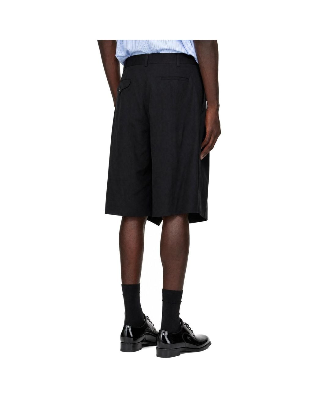 Comme des Garçons Black Wool Tropical Shorts for men