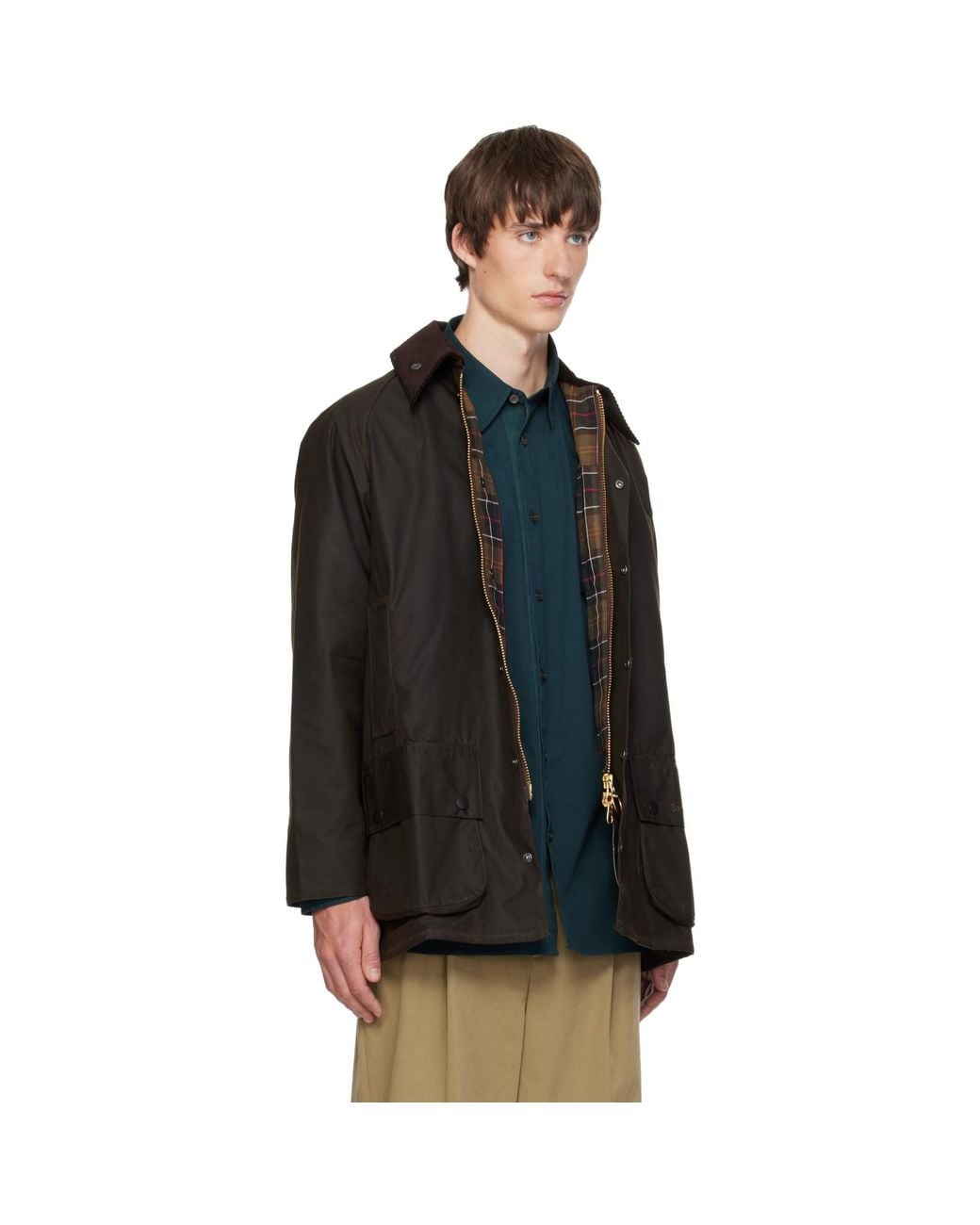 Barbour Black Classic Beaufort Waxed Jacket for men