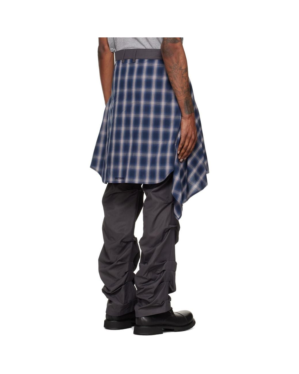 we11done Blue Shirt Wrapped Trousers for men