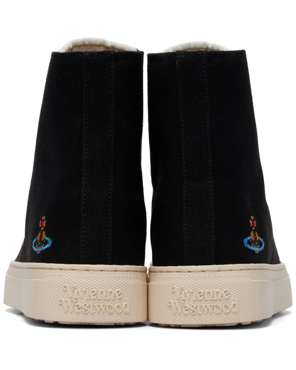 Vivienne Westwood Black High Top Plimsoll Sneakers for men