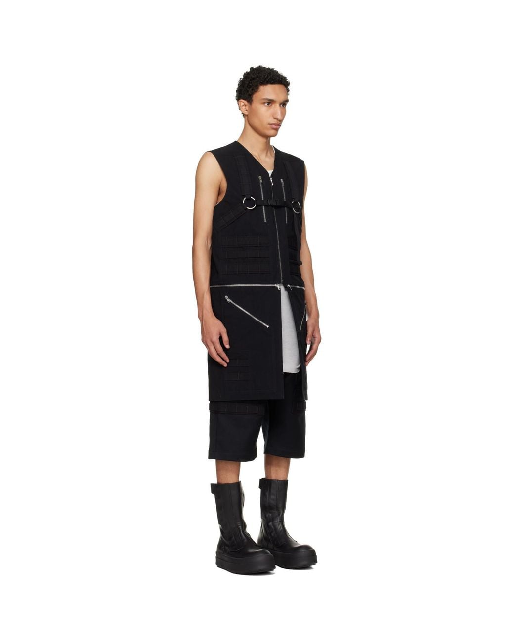 Rick Owens Black Temple Blixa Utility Vest for men