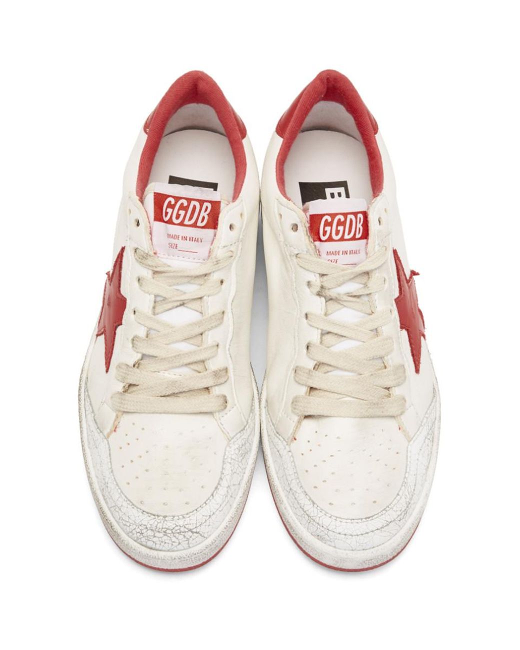 Golden Goose White & Red Ball Star Sneakers | Lyst