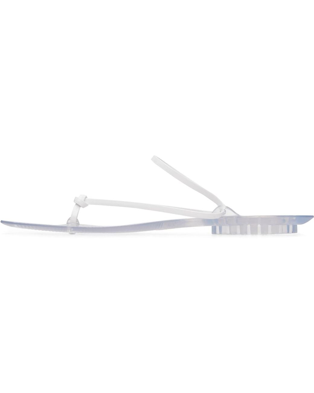 Alaïa White Invisible Thong Sandals
