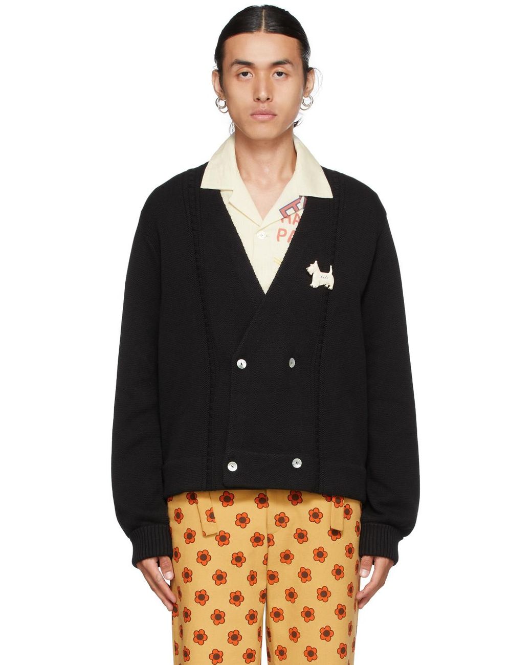 Bode Doublebreasted Cardigan in Black for Men Lyst