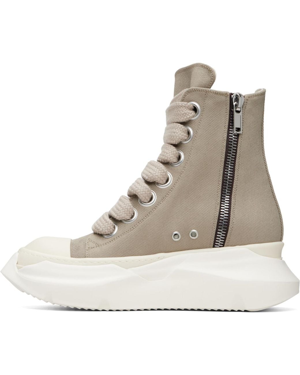 Rick Owens Gray Taupe Tower Jumbolace Abstract Sneakers for men