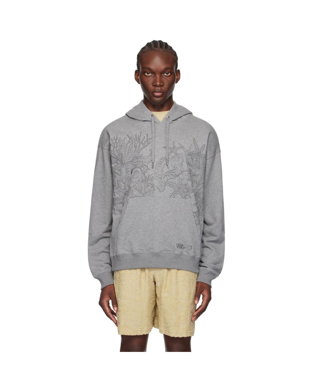 Versace Black Barocco Sea Hoodie for men