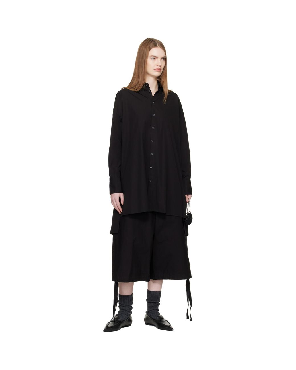Yohji Yamamoto Black Broad Button Detail Shirt