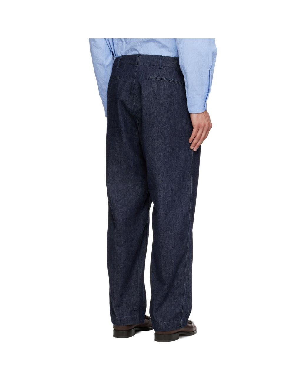 Nanamica Blue Wide Jeans for men