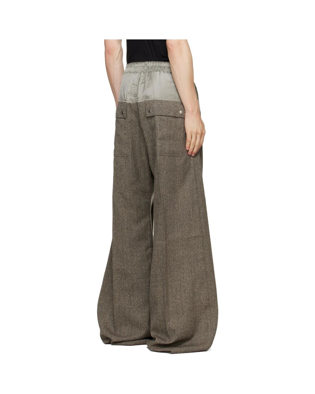 Rick Owens Gray Taupe Tower Wide Bela Trousers for men