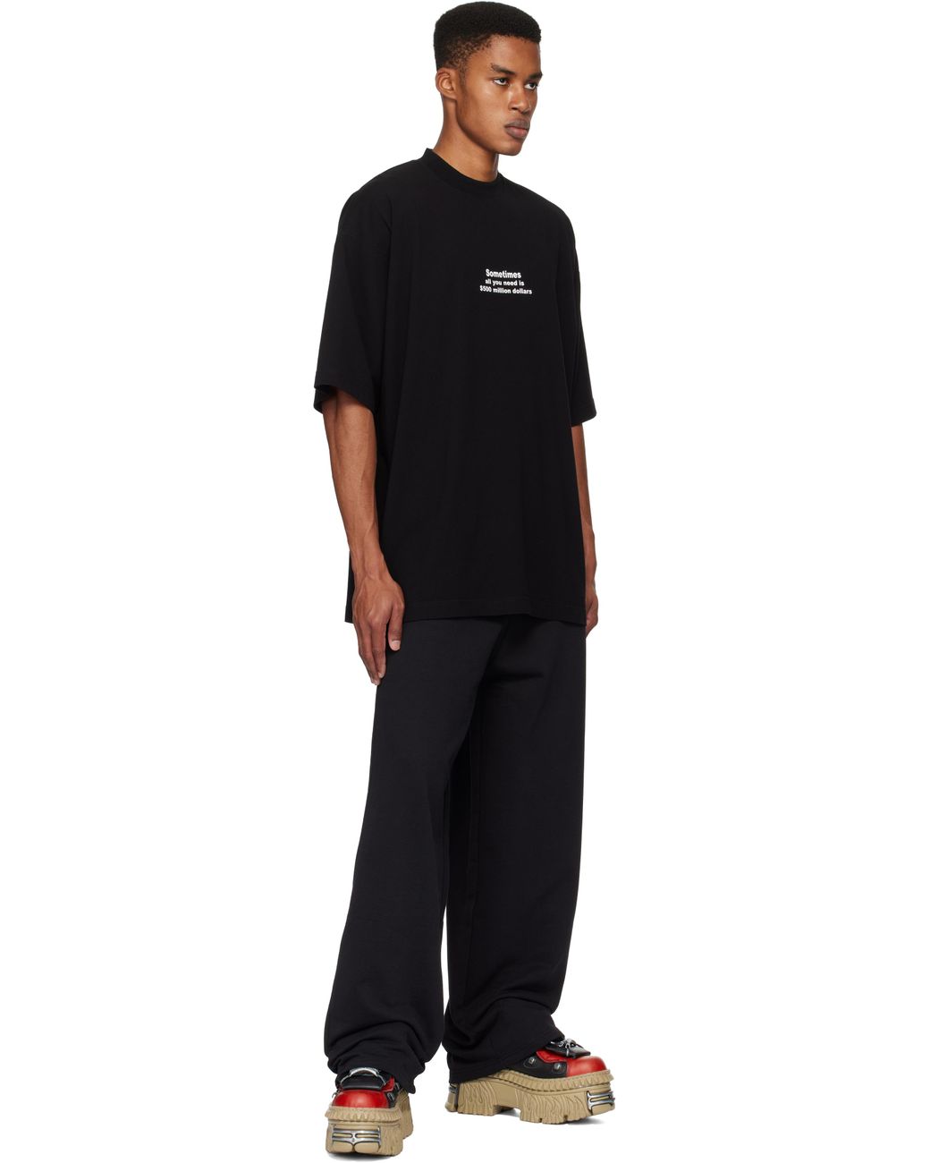 Vetements '500 Million Dollars' Oversized T-Shirt in Black