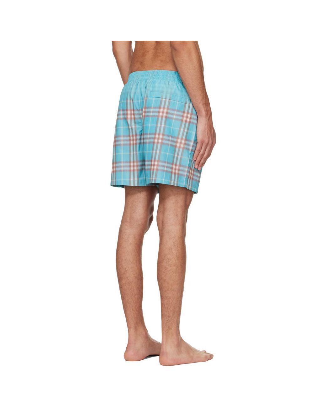 Burberry Blue Gradient Check Swim Shorts for men