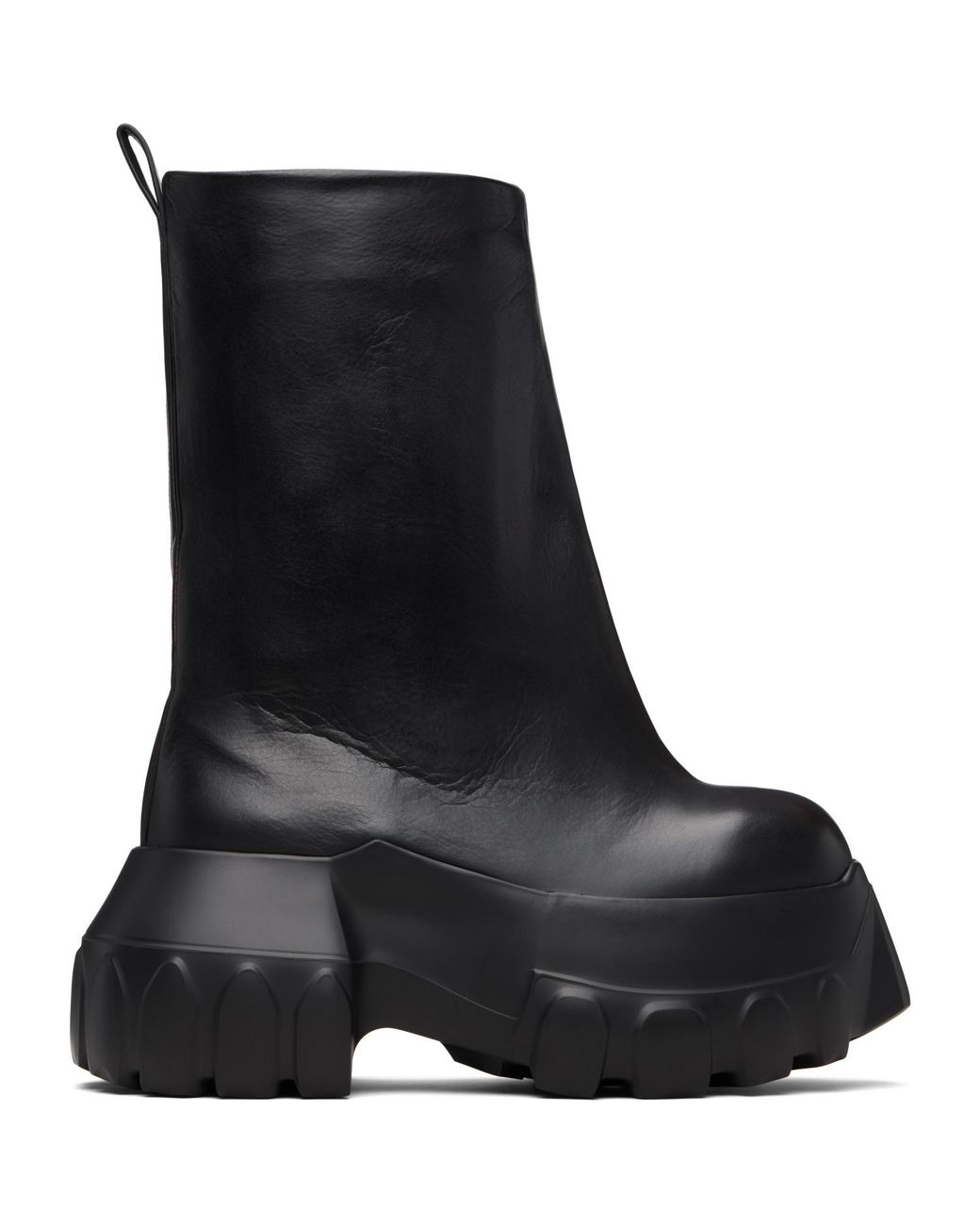 Rick Owens Black Temple Flared Mega Tractor Boots for men
