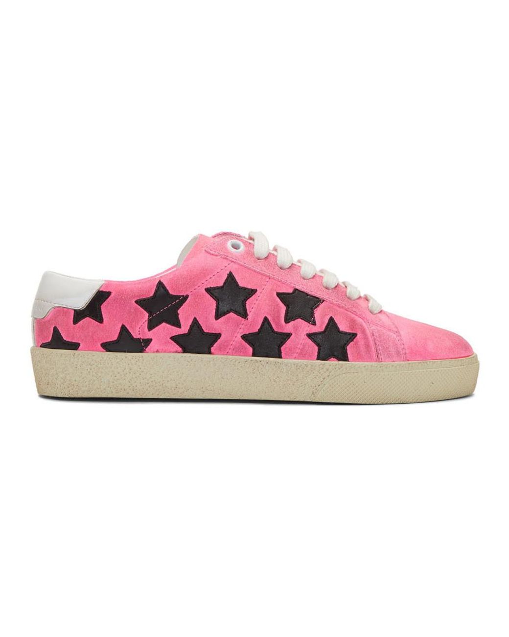 Saint Laurent Suede Court Classic Sl/06 Star Sneakers in Pink - Save 60 ...