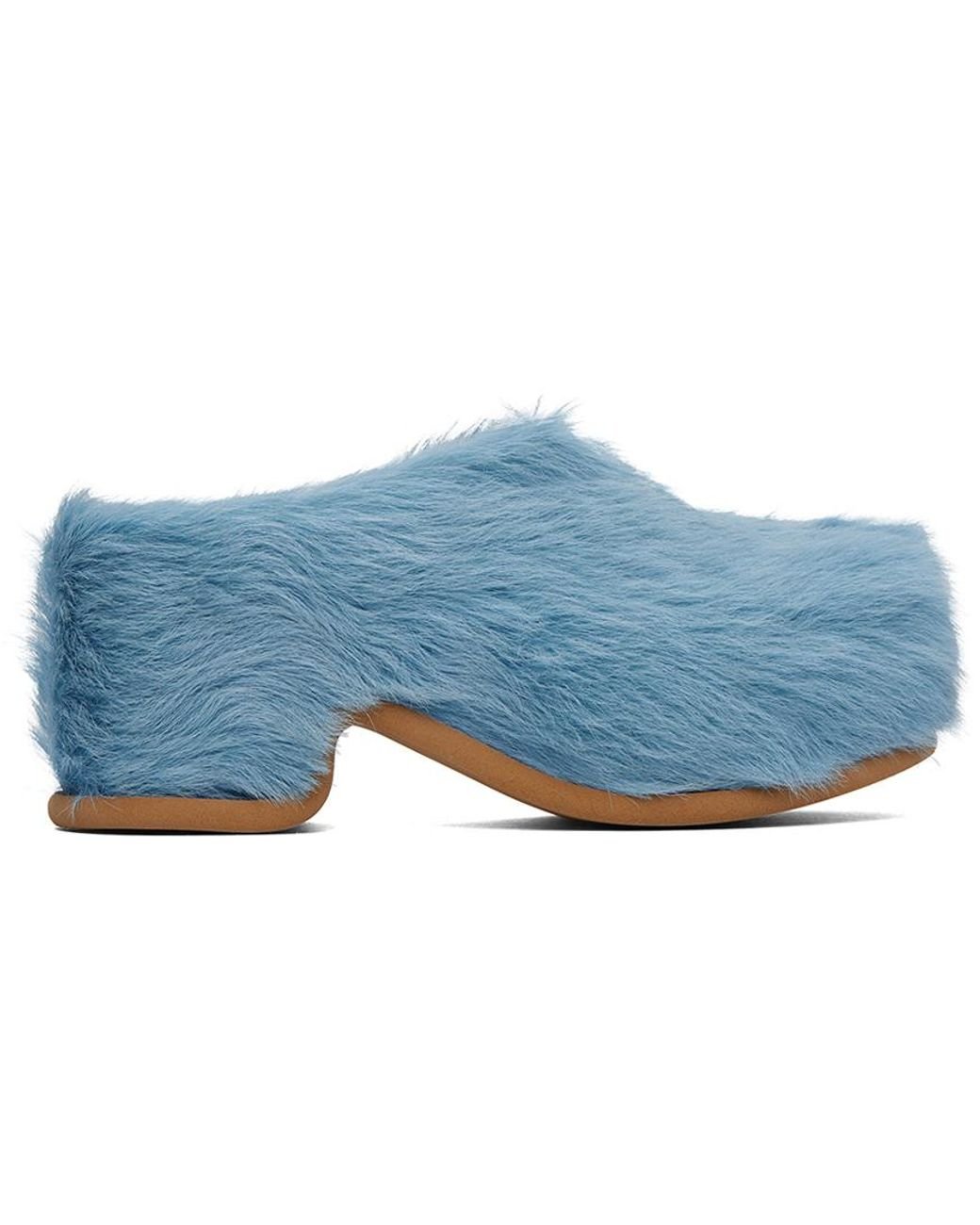 Dries Van Noten ベルテッド フェイクファー ジャケット ブルー Dries Van Noten ベルテッド フェイクファー ジャケット ブルー