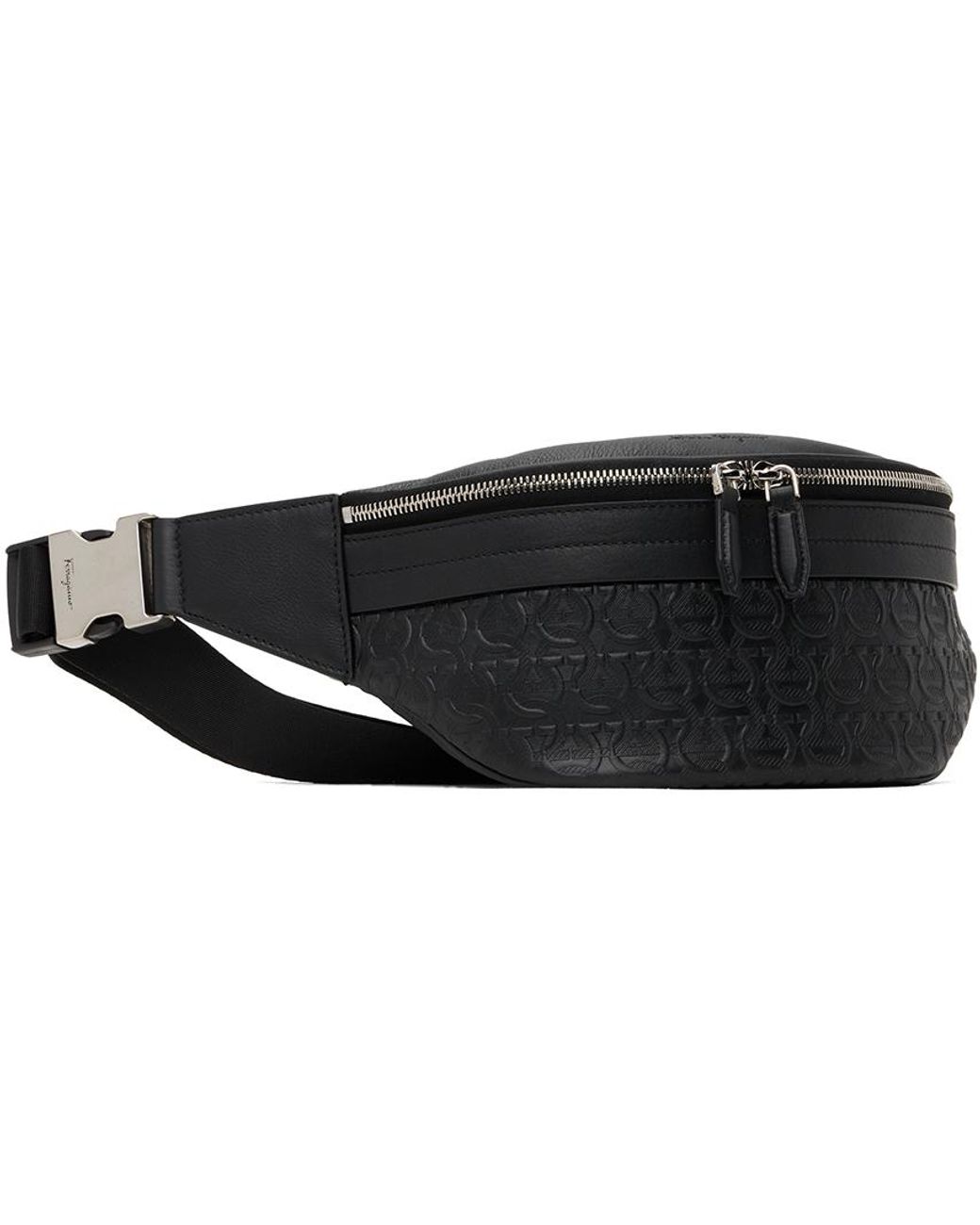 Salvatore Ferragamo Black Gancini Belt Bag