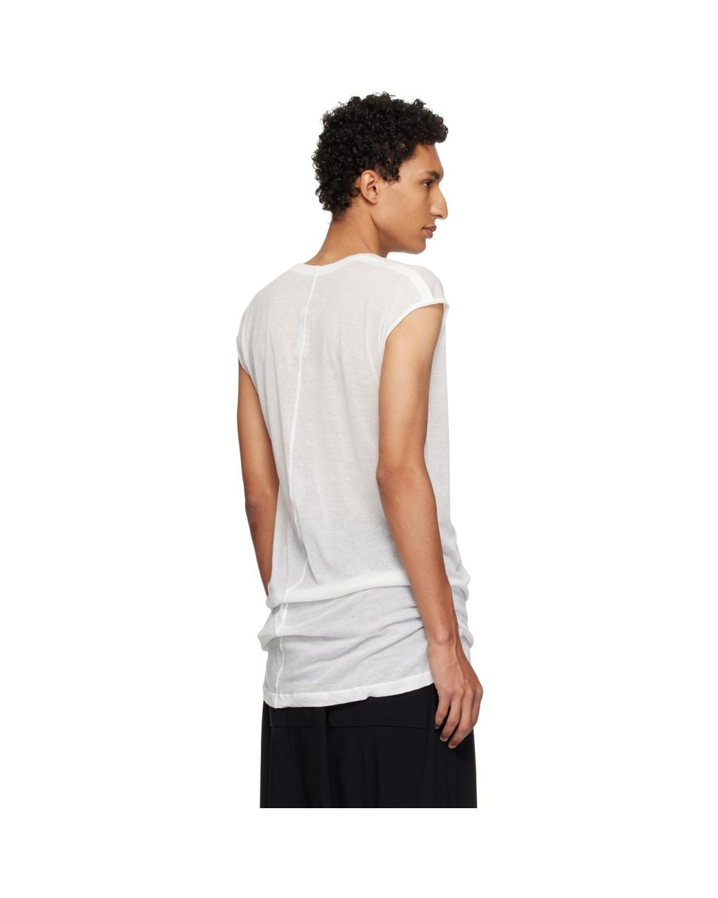 Rick Owens White Off- Tower Dylan T-Shirt for men