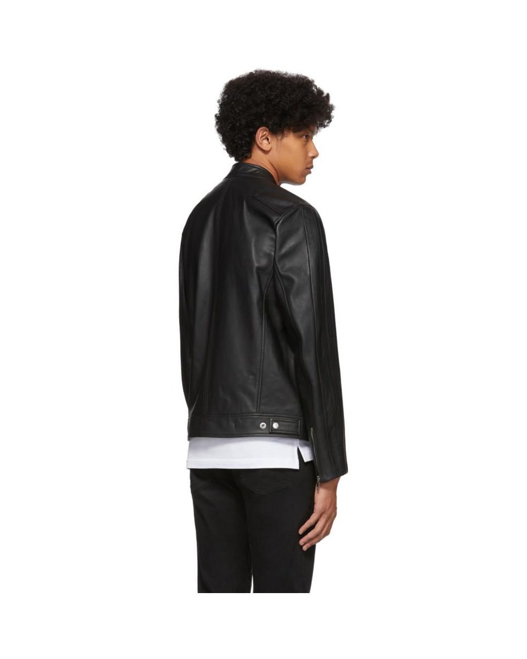 メンズ DIESEL ブラック レザー L-boy ジャケット ブラック | Lyst