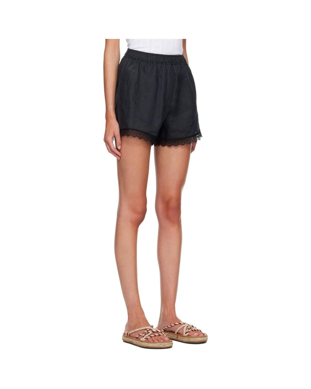 Ganni Blue Linen Shorts