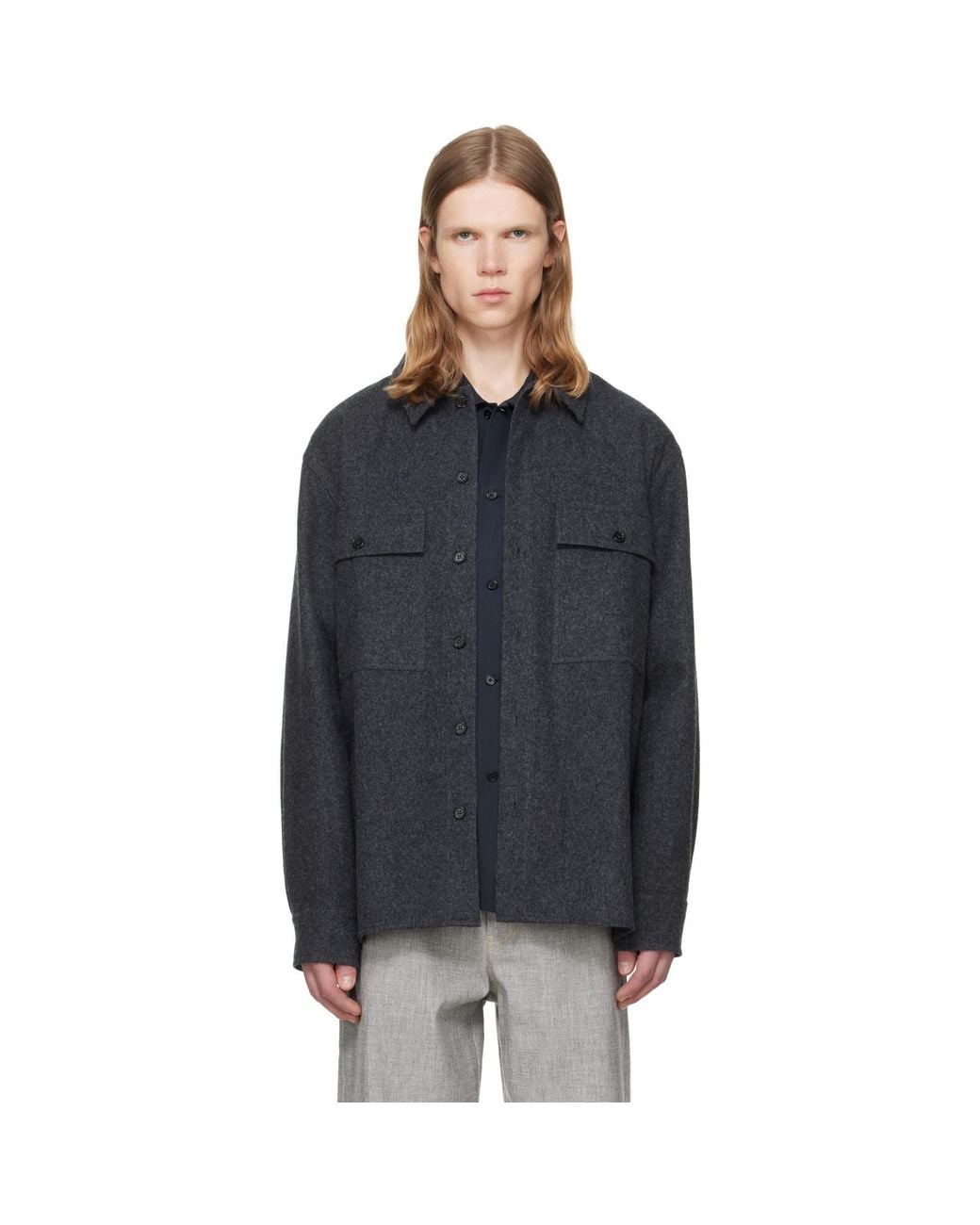 Jil Sander Black Outer Shirt Jacket for men