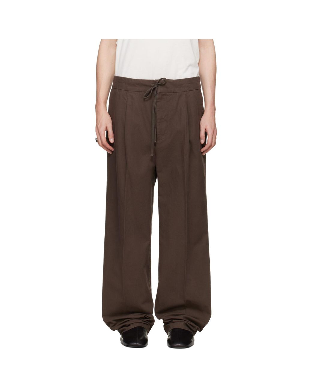 Fear Of God Brown Pleat Front Trousers for men