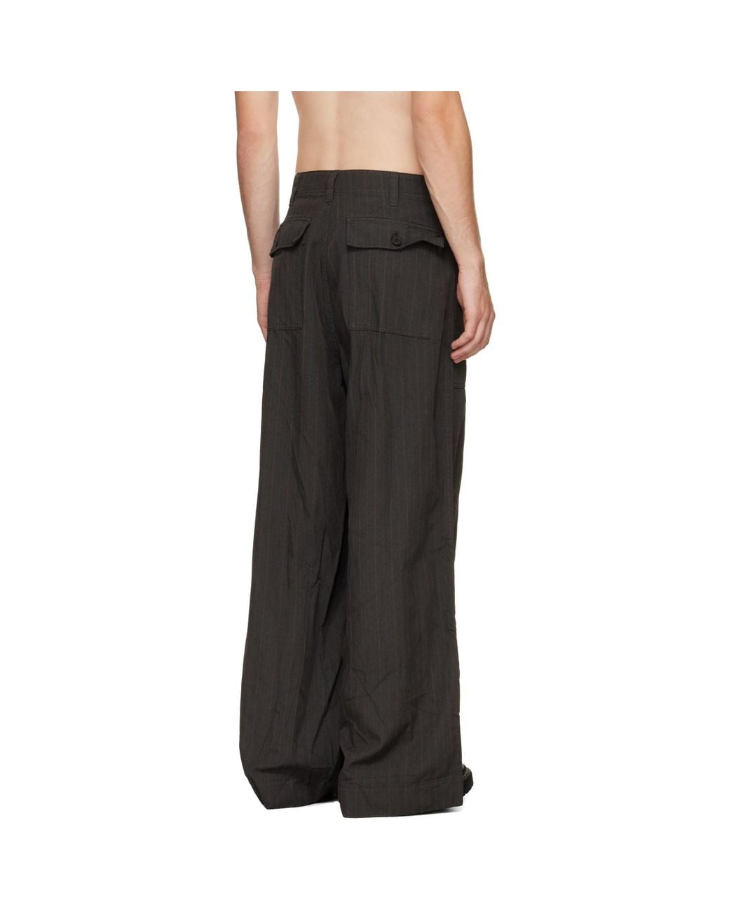 Comme des Garçons Black Herringbone Stripe Trousers for men