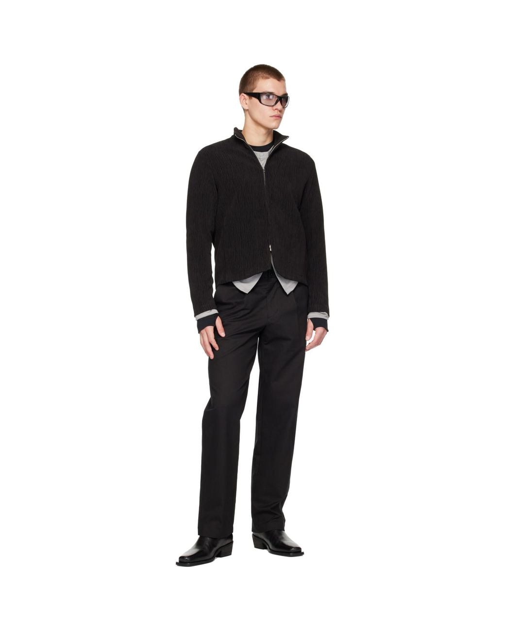 Post Archive Faction PAF Black Corduroy Track Jacket for men