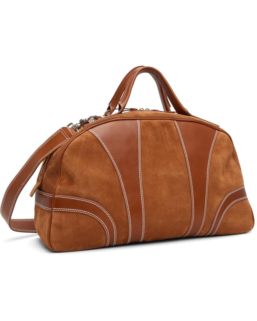 Dries Van Noten Brown Tan Suede Duffle Bag for men