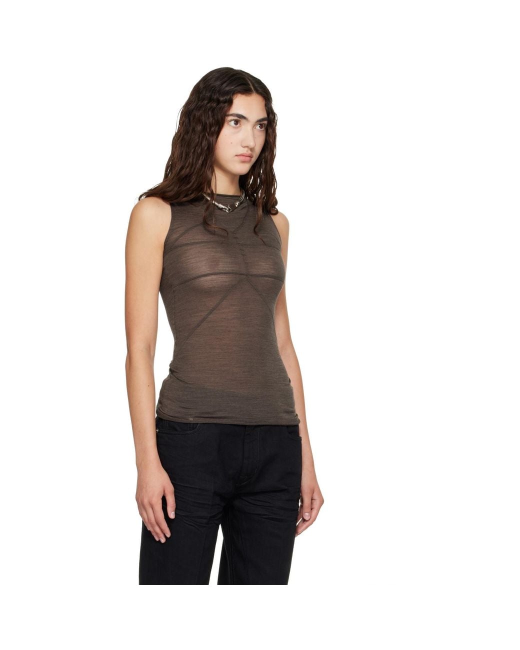 Rick Owens Black Tower Sleeveless Temple T Top