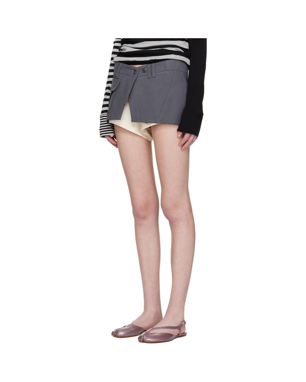 OPEN YY Boxer Shorts Camp Mini Skort in Black | Lyst