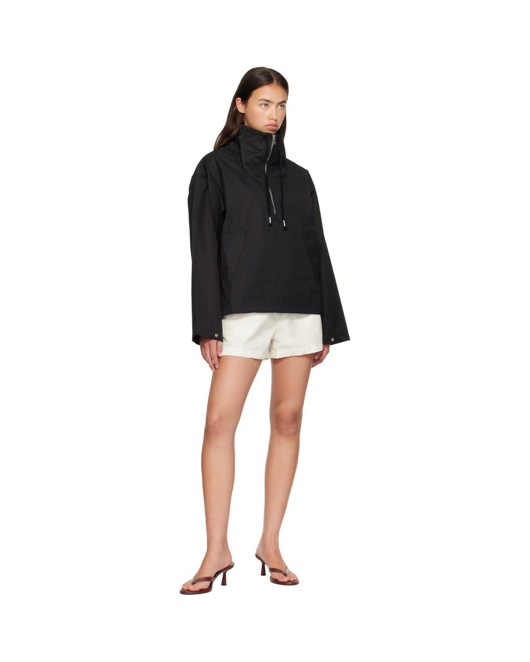 Agolde Black Lydia Popover Anorak