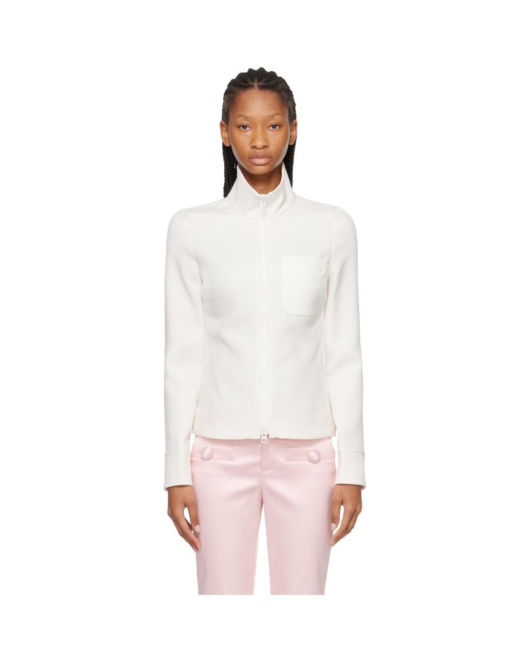 Courreges White Zipped 1-Pocket Twill Top