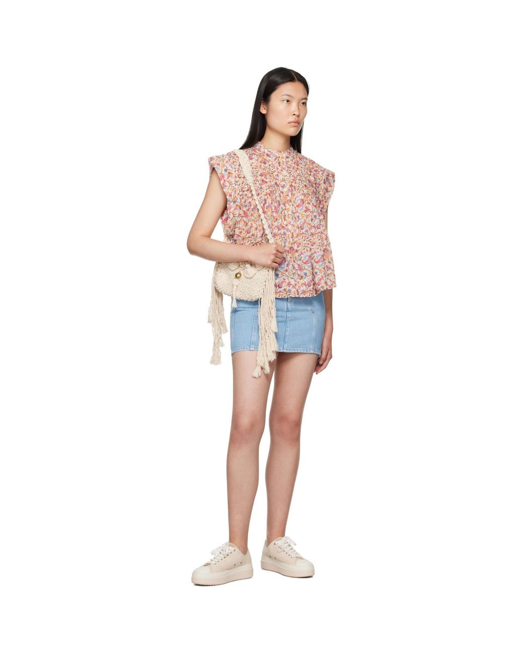 Isabel Marant Blue Mid-Rise Denim Miniskirt