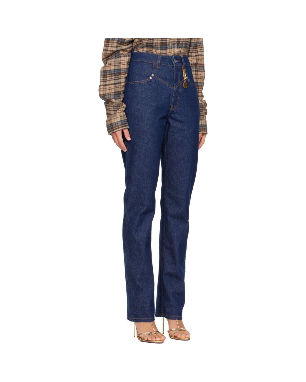 Stella McCartney Blue Chaps Stitch Slim-Leg Jeans