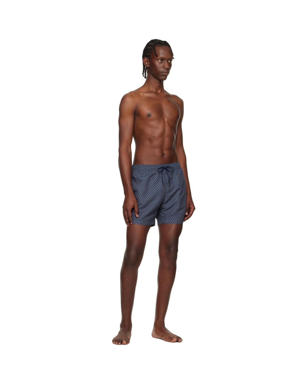 Boss Blue Micro-Print Swim Shorts for men