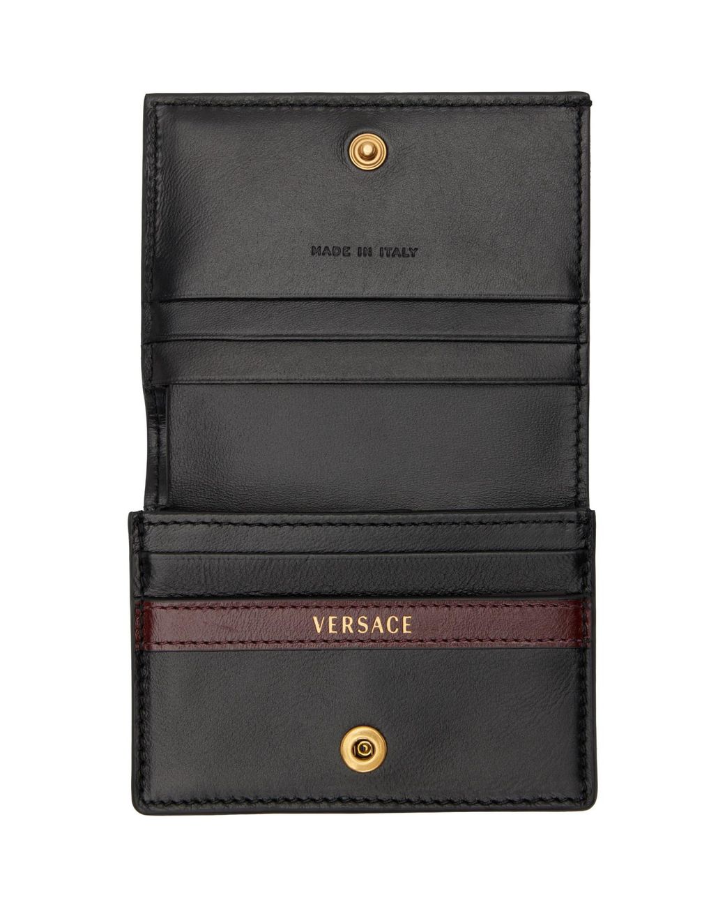 Versace Metallic Roomy Leather Wallet