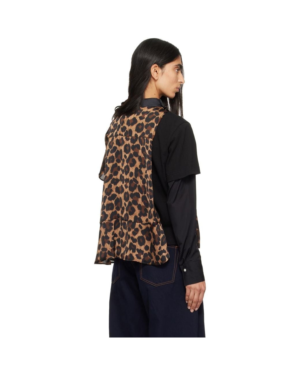 Sacai Black Leopard Jersey T-Shirt